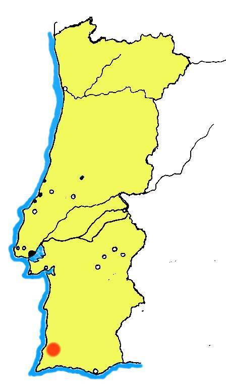 Kaart met bestemming Portugal