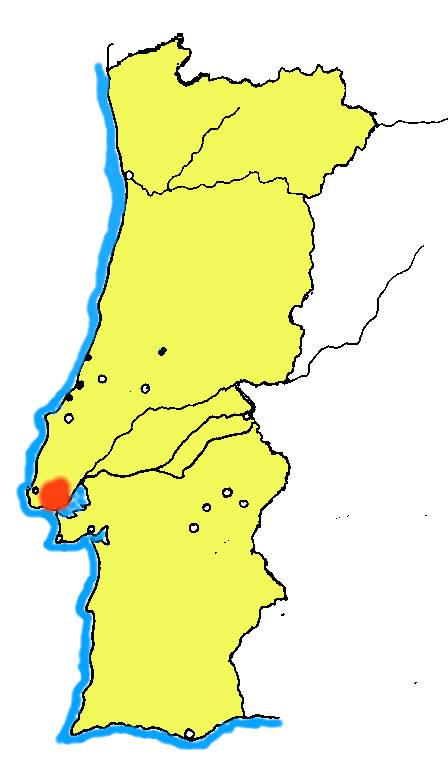 Kaart met bestemmingPortugal