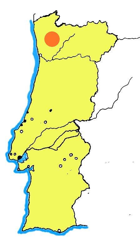 Kaart met bestemming Portugal